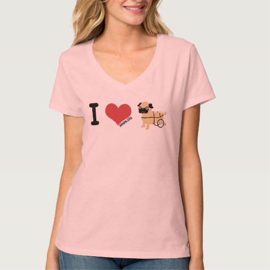 APARNスペシャルはパグの女性のNano V首のティーを必要とします Tシャツ (正面)