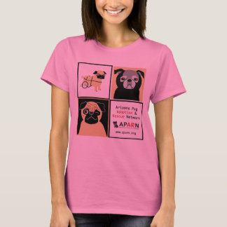 APARNレスキューPUGSベッラミッシー3/4スリーブVネック Tシャツ