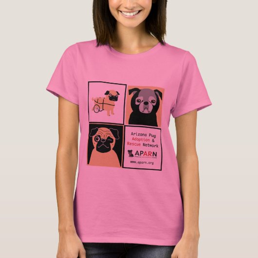 APARNレスキューPUGS女子ベラミッシーTシャツ Tシャツ (正面)