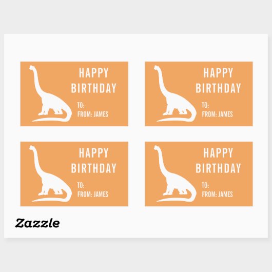 Apatosaurus恐竜のパーソナライズされたギフトシール 長方形シール (シート)