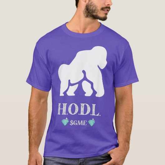 Ape HODL GMEストックトレーディングシャツGMEダイヤモンド Tシャツ (正面)