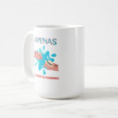 "Apenas el agua pal marrano" ブタの名言 コーヒーマグカップ (正面左)