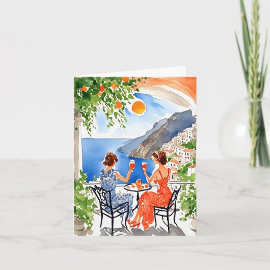 Aperitivo in Amalfi Watercolor カード (正面)