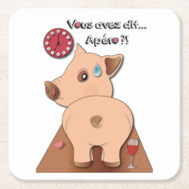 Apéro ! (écrits en noir) スクエアペーパーコースター