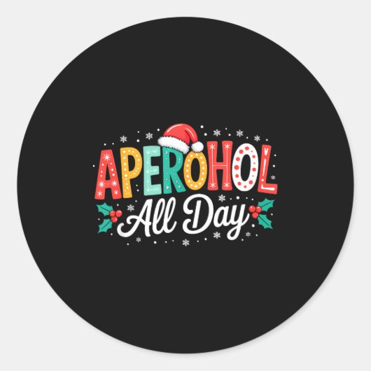 Aperohol All Day - Funny Christmas Spritz  ラウンドシール (正面)