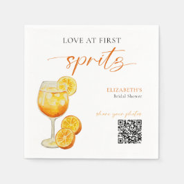 Aperol Love at First Spritz QR フォト ブライダルシャワー スタンダードカクテルナプキン