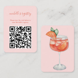 Aperol Spritz結婚のBridalShower詳細QRコード エンクロージャーカード