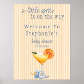 Aperol Spritz Blue Orange Citrus Boy Baby Shower ポスター (正面)