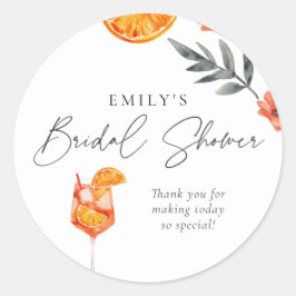 Aperol Spritz Bridal Shower Classic Round Sticker ラウンドシール