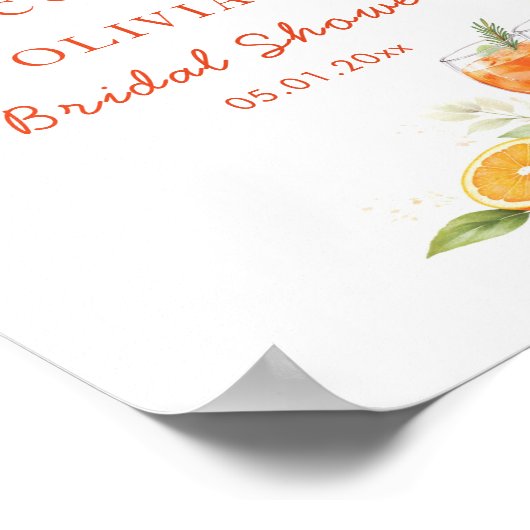 Aperol Spritz Bridal Shower Welcome ポスター (角)