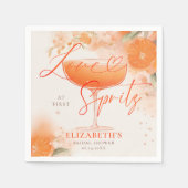 Aperol Spritz Love Citrus Floral Bridal Shower スタンダードカクテルナプキン (正面)