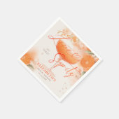 Aperol Spritz Love Citrus Floral Bridal Shower スタンダードカクテルナプキン (角)