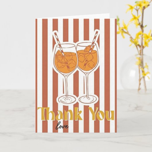 Aperol Spritz Lover Gift Thank Love Bachelorette カード (黄色い花)