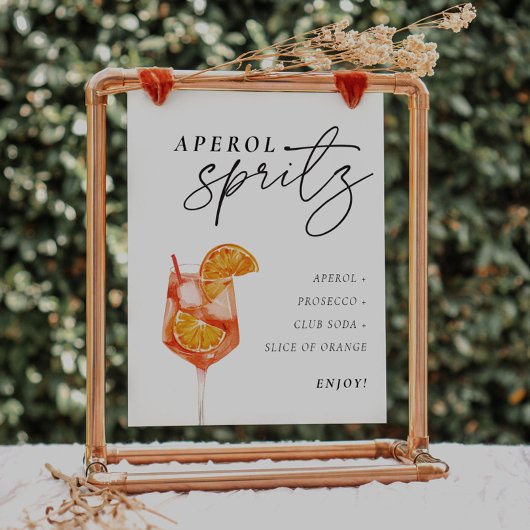 Aperol Spritz Sign Signature Drink Bridal Shower ポスター