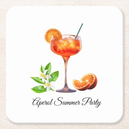 Aperol Summer Party スクエアペーパーコースター (正面)