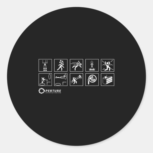 Aperture Labs Jump Into The Rtal For Science Funny ラウンドシール (正面)