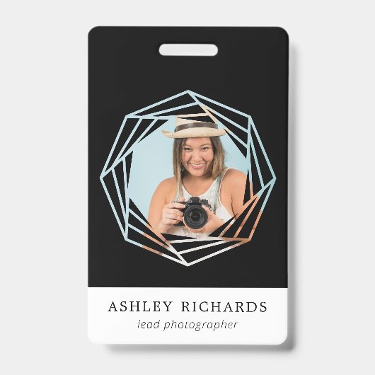 Aperture Photographerロゴフレーム|写真名タグ バッジ (正面)