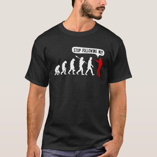 Apesおもしろい進化の変ストップ後を追化 Tシャツ (正面)