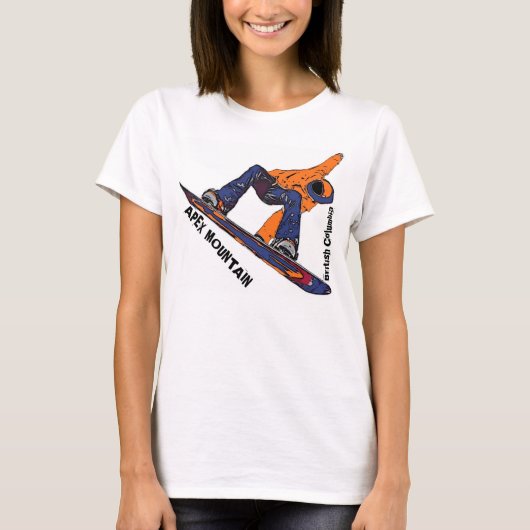 Apex Mountain BCカナダのスノーボードレディースタンク Tシャツ (正面)