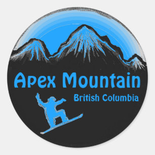 Apex Mountain BCカナダの青いスノーボードシール ラウンドシール