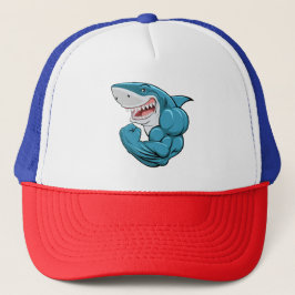 Apex Predator Gains: Muscular Shark Gym Hat キャップ