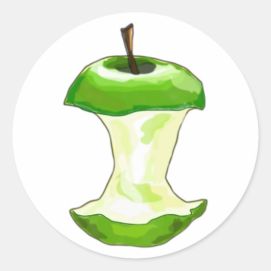 Apfel Apfelgehäuse Apfelbutzen apple core ラウンドシール (正面)