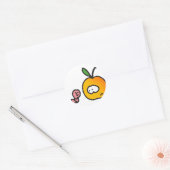 Apfel mit Wurm ラウンドシール (封筒)