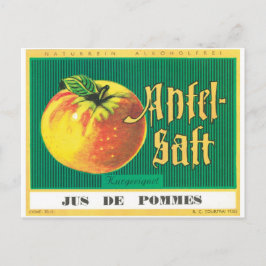 Apfel-Saft Apple Juiceドイツ語ヴィンテージアート ポストカード