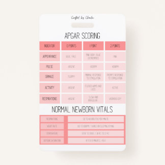 APGARおよびNRPリファレンスナースバッジ バッジ