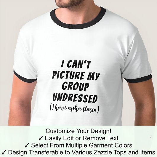 Aphantastic Humor Group Undressed Black フォント Tシャツ