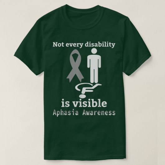 Aphasia Awareness Grey Ribbon Support  Tシャツ (デザイン正面)
