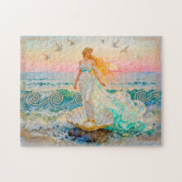 Aphrodite Rising from Seashell at the Ocean Shore ジグソーパズル