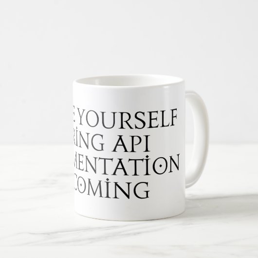 APIのドキュメントは次の来通り コーヒーマグカップ (正面右)