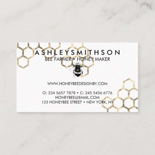 Apiarist Bumble Bee Honeycomb 名刺 (裏面)