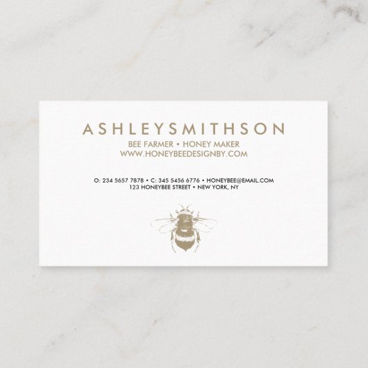 Apiarist Honey Gold Bumble Bee 名刺 (裏面)