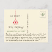Apiaryサンキュークリスマスホリデーカードハイブビーツ ポストカード (裏面)