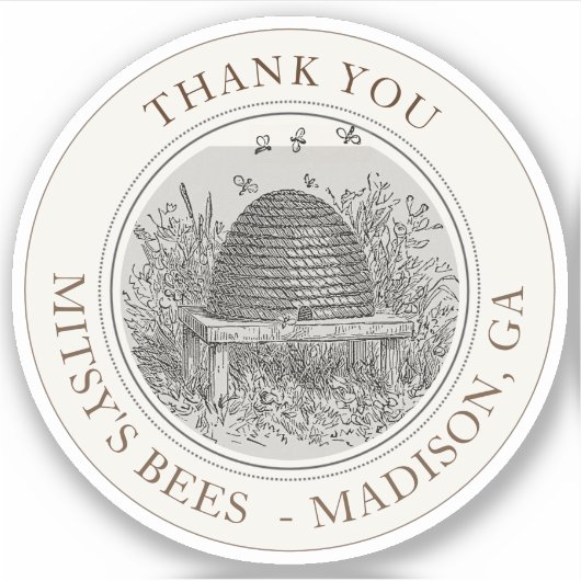 APIARY THANK YOU Label with Skip シール (正面)