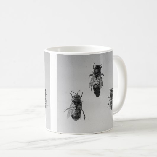 ApiologyのApiaristを保っている女王の無人機の働きバチ コーヒーマグカップ (正面右)