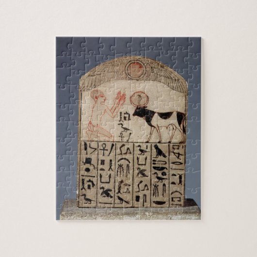 Apisの雄牛(色彩の鮮やかな石灰岩)へのStela ジグソーパズル (縦)