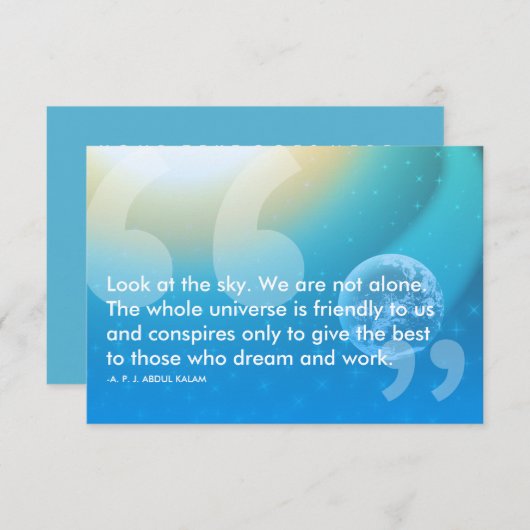 APJ Abdul Kalamの成功引用文 招待状 (正面/裏面)