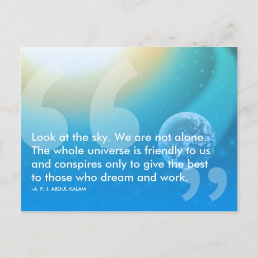 APJ Abdul Kalam成功引用文 ポストカード (正面)