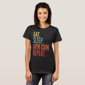Apm Coin Crypto 食べ Sleep Apm Coin Repeat Tシャツ (正面フル)