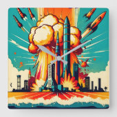 Apocalyptic Blast スクエア壁時計 (正面)