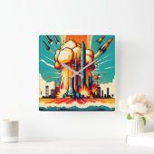 Apocalyptic Blast スクエア壁時計 (ホーム)