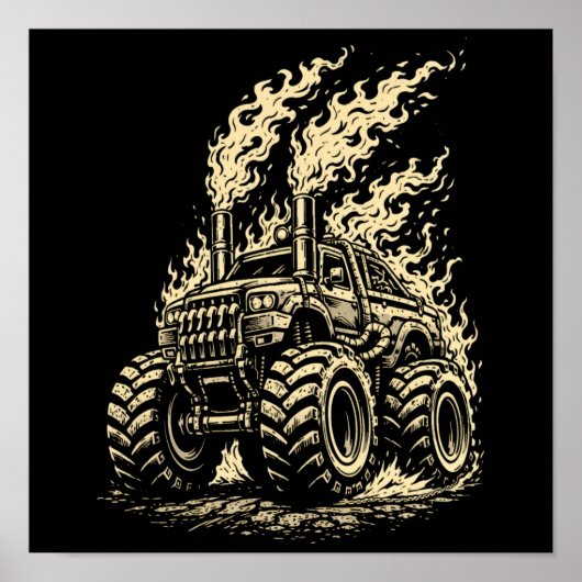 Apocalyptic Monster Truck in Flames ポスター (正面)