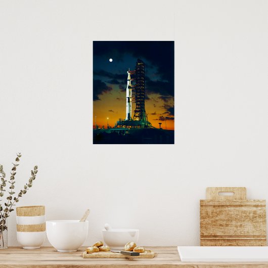 Apollo 4 Saturn V on Pad A Launch Complex 39 ポスター (キッチン)