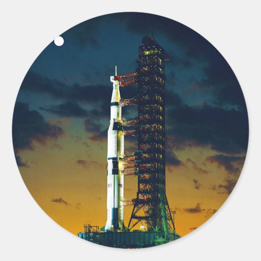 Apollo 4 Saturn V on Pad A Launch Complex 39 ラウンドシール (正面)