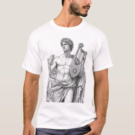 Apollo Greek God of Sun and Music - Black and Whit Tシャツ