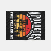 Apologies To The Trees Funny Disc Golf  フリースブランケット (正面(横))