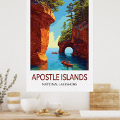 Apostle Islands Travel Poster Wisconsin ポスター (キッチン)